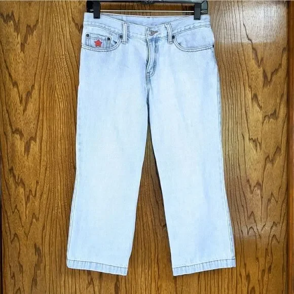 LEVI'S 306 Light Wash Crop Embroidered Jeans - Picture 2 of 9